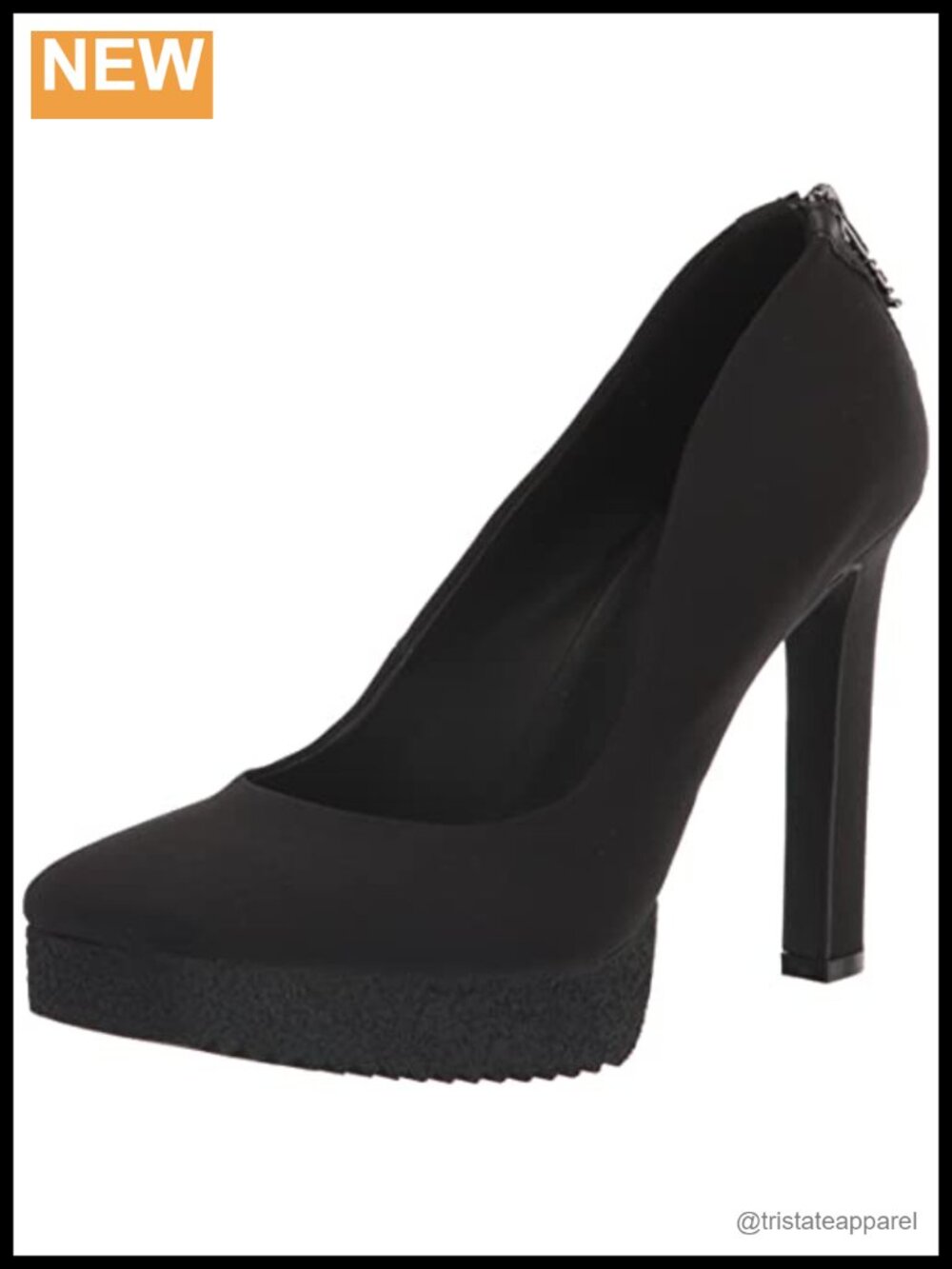 Square Toe Pump Stiletto Heel Slip-On Nylon Work Business Casual